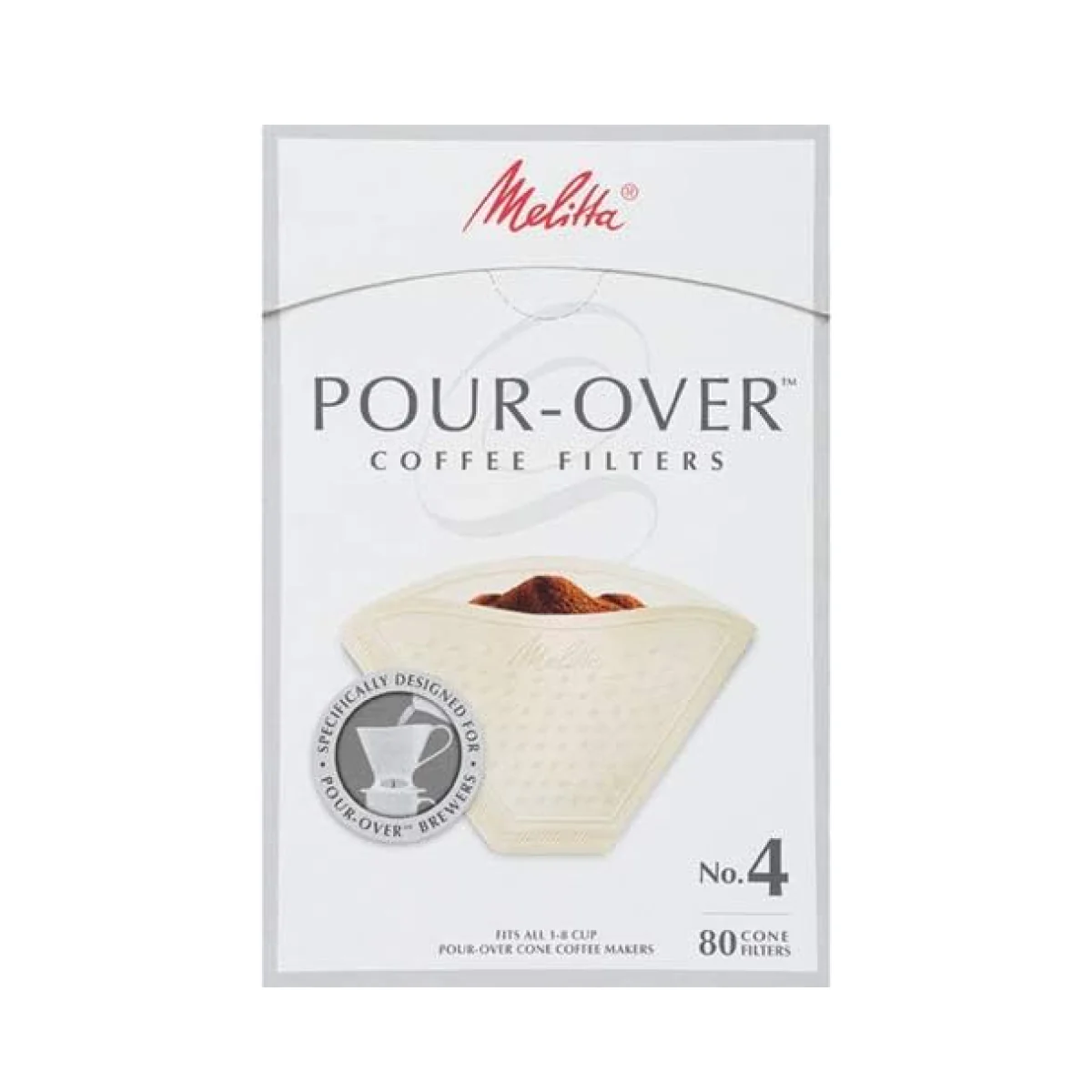 Melitta #4 Specialty Pour-Over Coffee Filters - 80 Count
