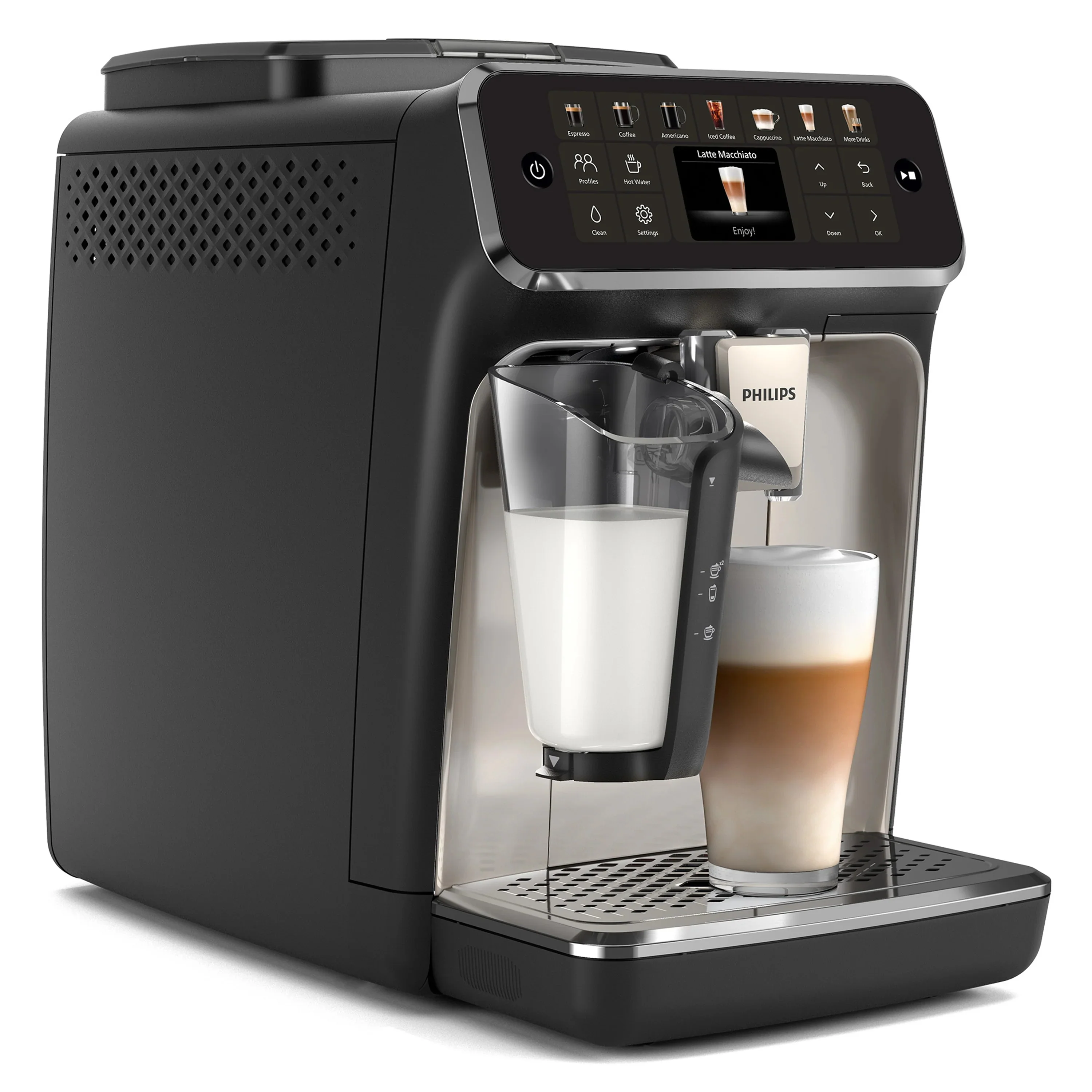 Refurbished - Philips 4400 LatteGo Automatic Espresso Machine, EP4447/90 - Black Chrome - Image 2